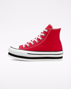 Converse Everyday Chuck Taylor All Star Női Platform Fekete/Piros/Fehér | QGCDRPO-HU